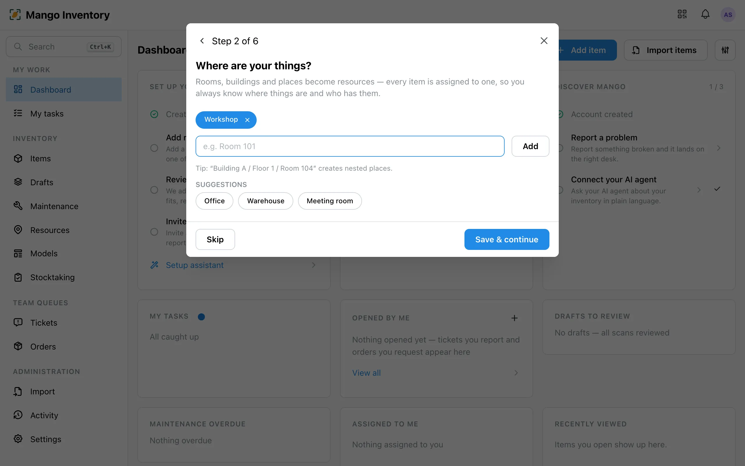 Assistant step: locations