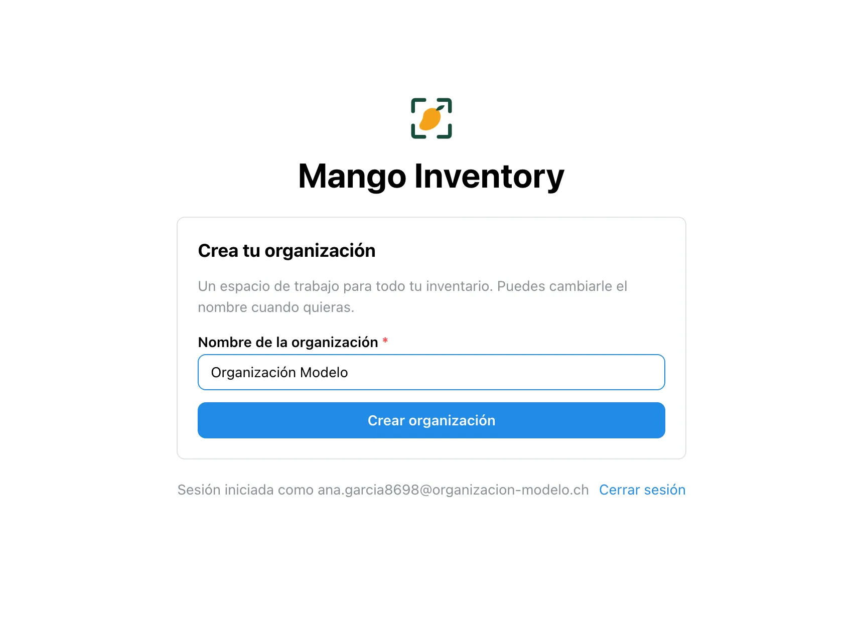 Crear una organización