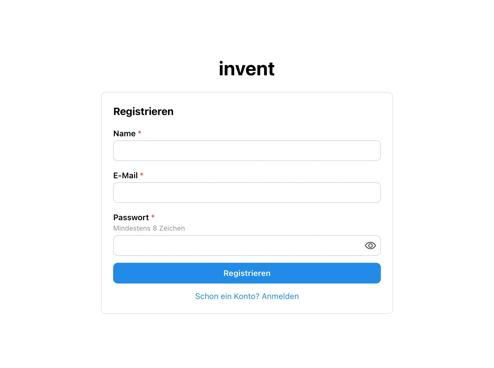Registrierungsformular