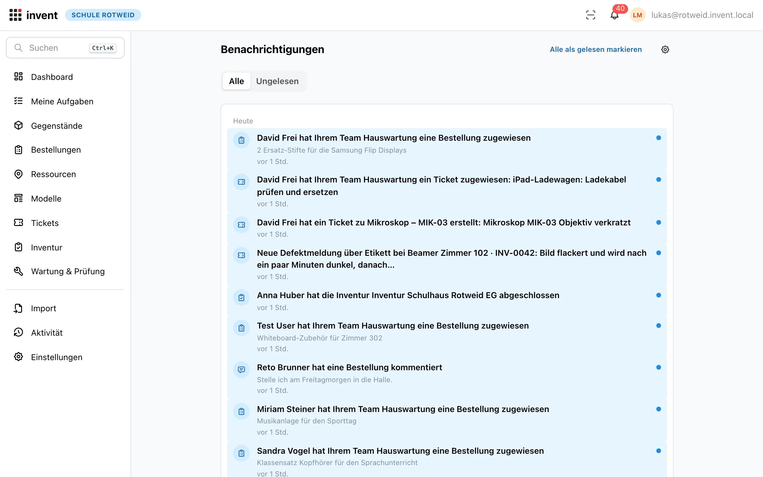 Benachrichtigungsverlauf